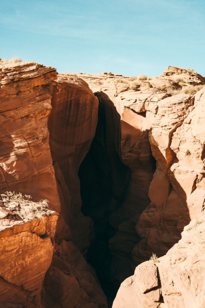 Antelope Canyon View — beautiful places in America to visit Stunning view of Antelope Canyon's red rock formations and narrow passageways. — beautiful places in America to visit