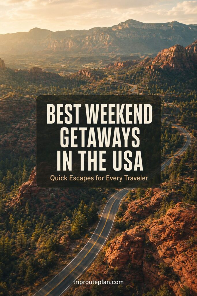 Best Weekend Getaways in the USA — best weekend getaways USA Best weekend getaways USA scenic view with winding road and mountains