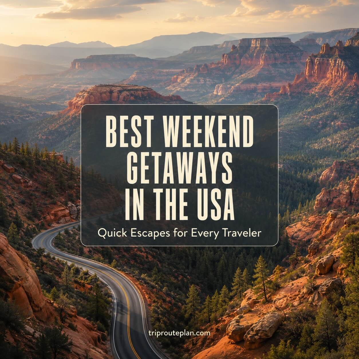 Best weekend getaways USA scenic landscape with winding road and mountains