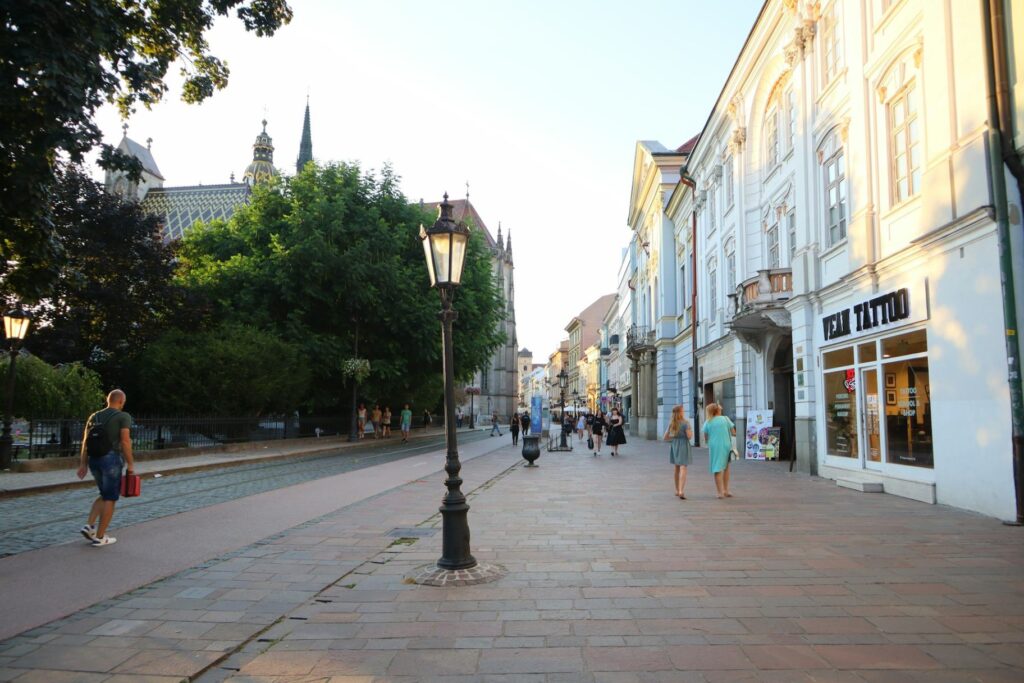Košice's Historic Center — places to visit in Slovakia places to visit in Slovakia: Košice's historic center with people walking