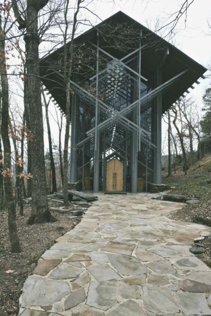 Charming Modern Chapel — charming small towns in the USA Modern chapel surrounded by trees in a serene setting — charming small towns in the USA