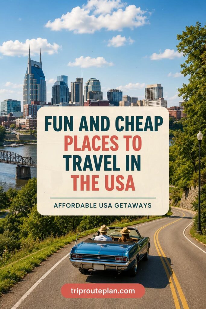 Cheap Places to Travel in USA Cheap places to travel in USA with scenic view and convertible car