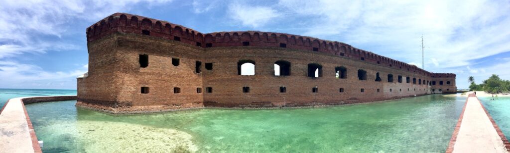 Fort Jefferson at Dry Tortugas — secret places in the USA Dry Tortugas National Park's Fort Jefferson surrounded by clear Gulf waters. — secret places in the USA