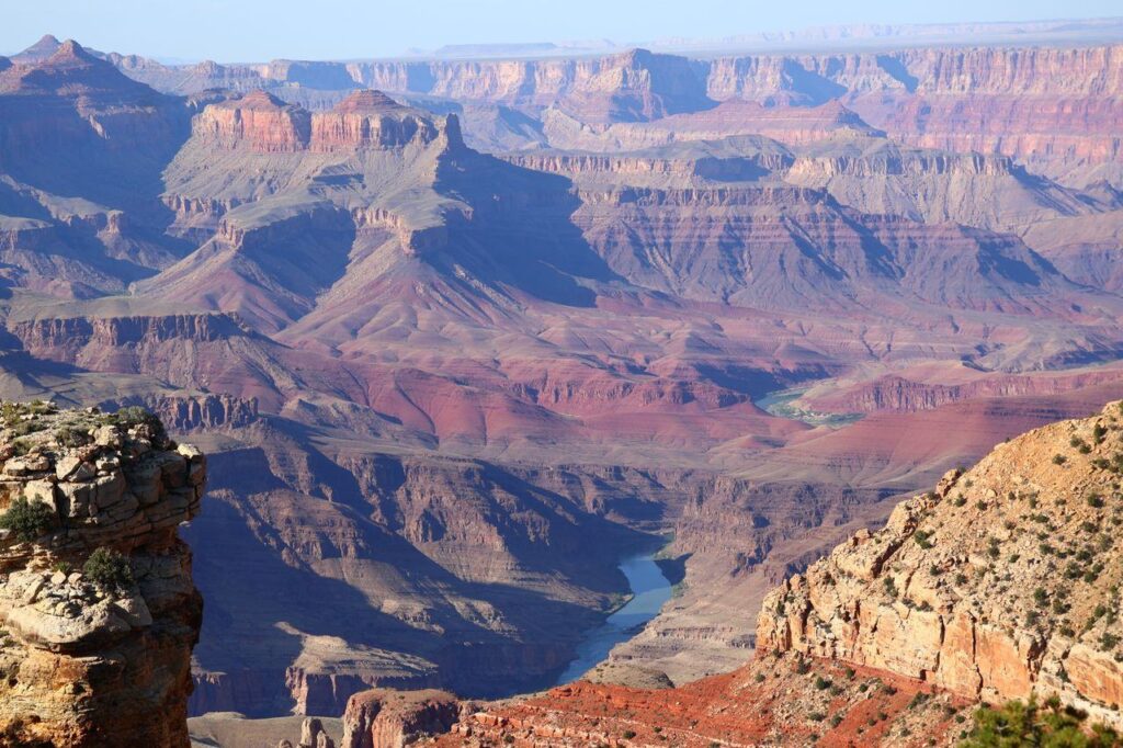 Grand Canyon South Rim View — beautiful places in America to visit Stunning view of the Grand Canyon South Rim showcasing layered rock formations and — beautiful places in America to visit