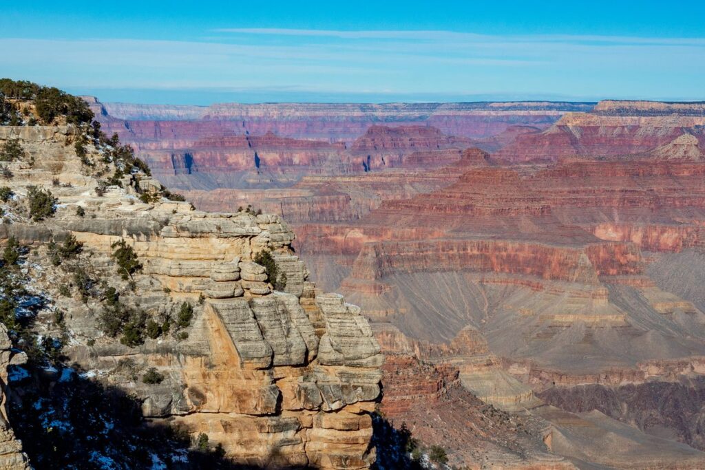 Grand Canyon View — best weekend getaways USA Stunning view of the Grand Canyon landscape with layered rock formations. — best weekend getaways USA