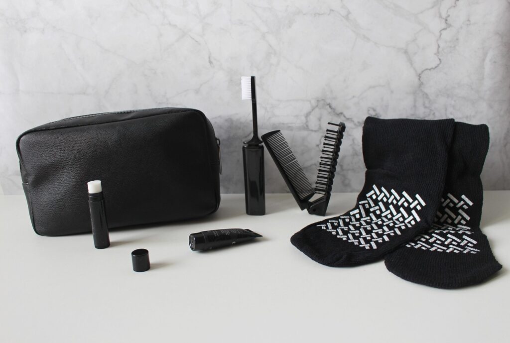 Travel Comfort and Hygiene Kit — long flight comfort essentials Small personal comfort and hygiene kit for long flights — long flight comfort essentials