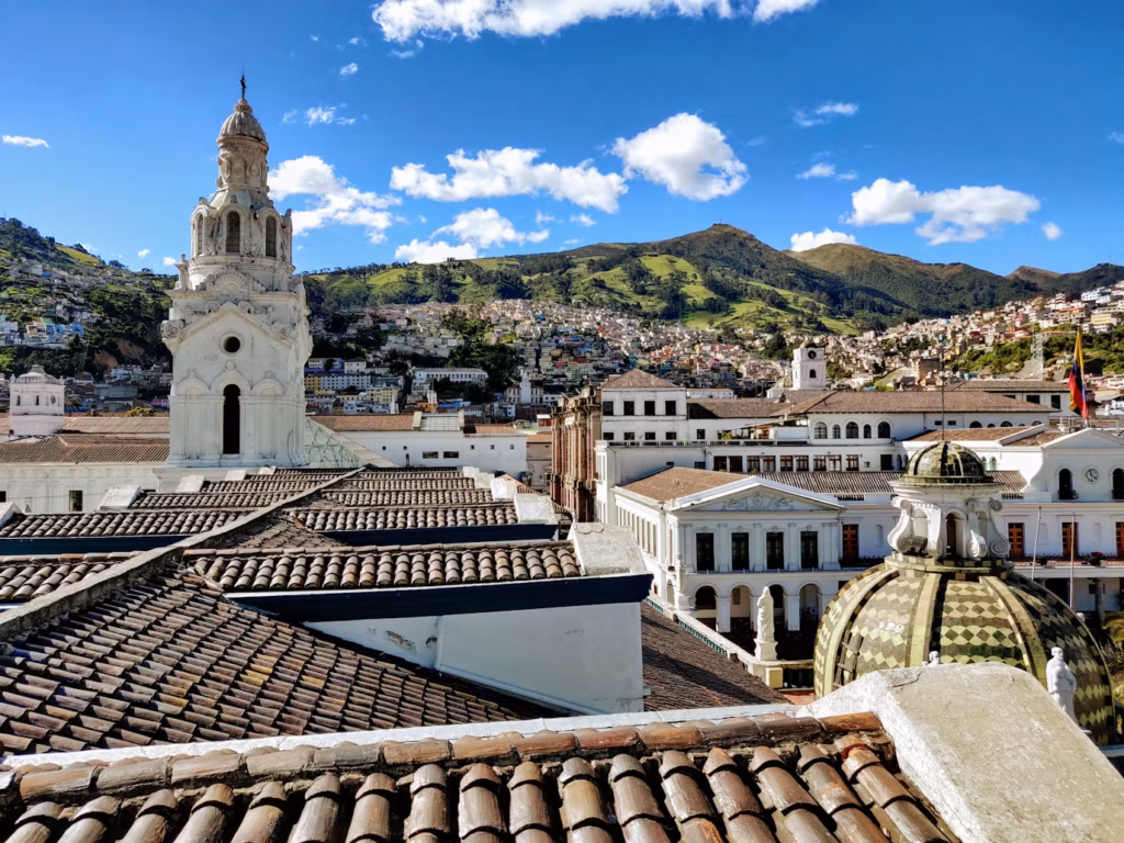 Quito's Historic Center — underrated countries to visit View of Quito's historic center with mountains in the background — underrated countries to visit