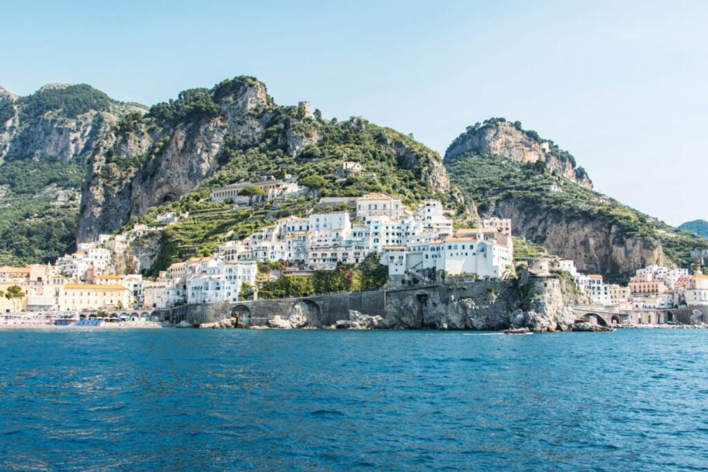 Amalfi Coast, Italy — beautiful getaways in Europe Amalfi Coast with cliffside villages and Mediterranean Sea — beautiful getaways in Europe