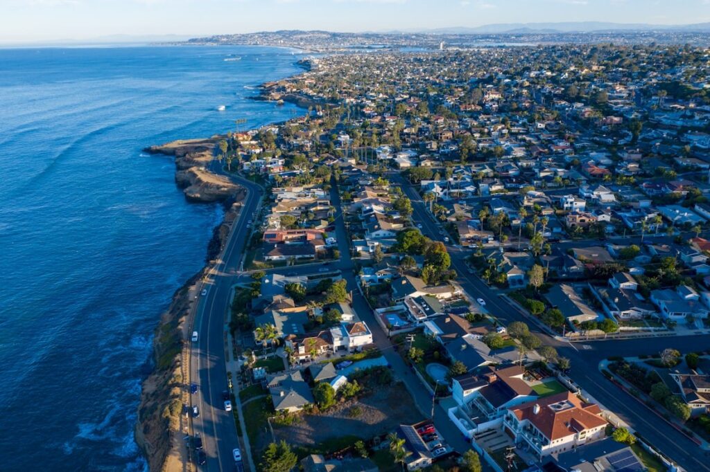San Diego Coastal View — Places to Visit in the Western USA Aerial view of San Diego coastline and neighborhoods — Places to Visit in the Western USA