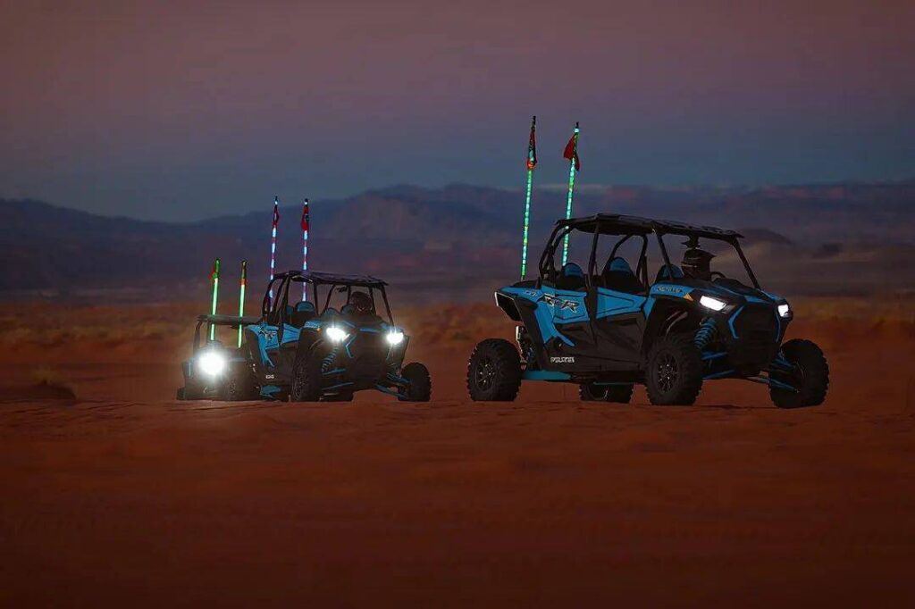 Sand Hollow State Park UTV Adventure — hidden gems in the USA UTV vehicles in Sand Hollow State Park at dusk — hidden gems in the USA