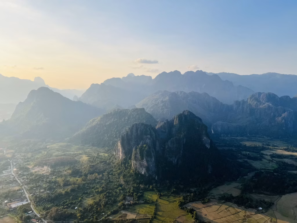 Scenic View of Laos — underrated countries to visit Stunning landscape view of Laos with mountains and valleys — underrated countries to visit