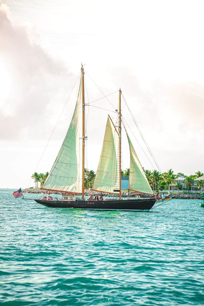 Schooner Sunset Sail in Key West — best weekend getaways USA Schooner America 2.0 sailing in Key West waters during sunset — best weekend getaways USA