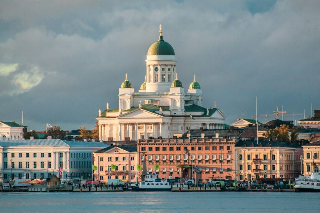 Helsinki, Finland Cityscape — Europe travel destinations Helsinki, Finland cityscape with architecture and waterfront — Europe travel destinations